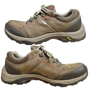 Ahnu Teva Montara  Brown Waterproof Leather Low Hiking Walking Trail Sneakers 7